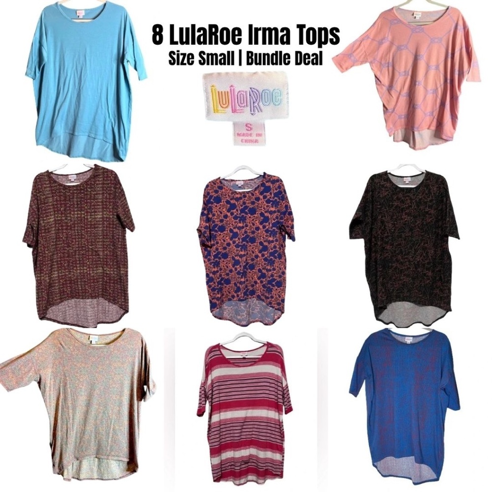 8 LuLaRoe Irma Tops | Size Small Bundle | Soft Tunics, Reseller Lot, Fast Ship